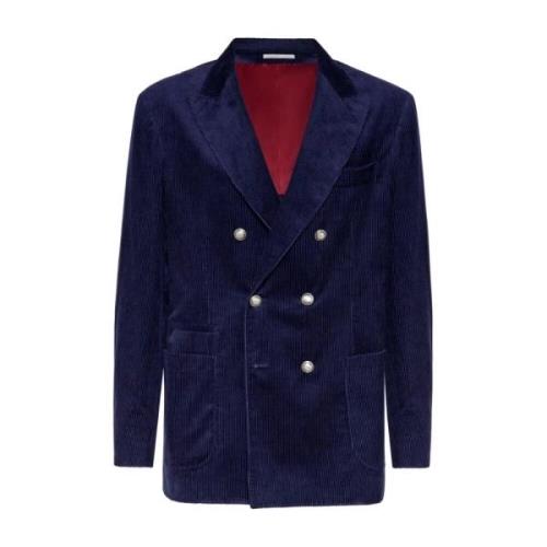 Blauwe Jas voor Mannen Aw24 Brunello Cucinelli , Blue , Heren