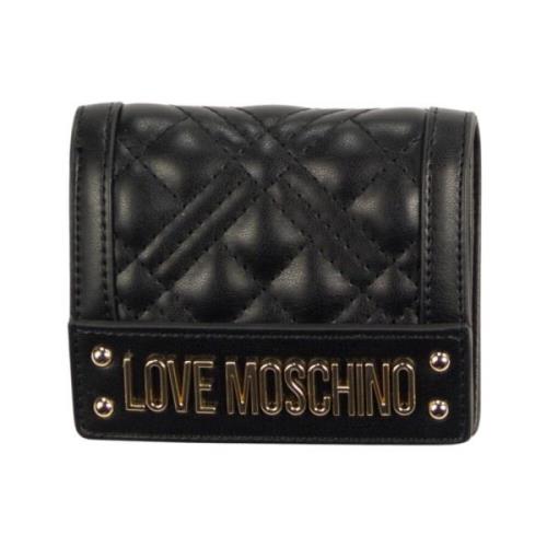 Gestikt Logo Portemonnee Love Moschino , Black , Dames