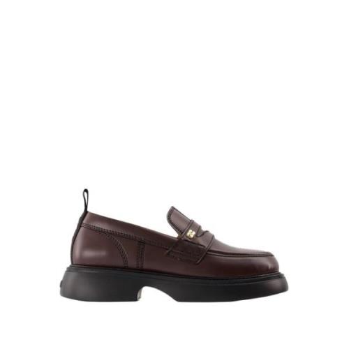 Chocolade Loafers - Synthetisch Leer - 3cm Hak Ganni , Brown , Dames