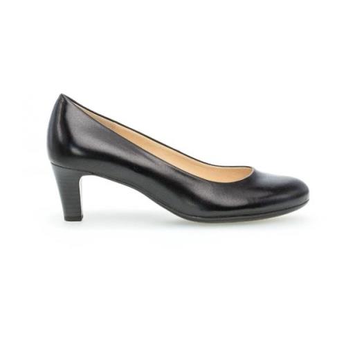 Zwarte Leren Klassieke Elegante Pumps Gabor , Black , Dames