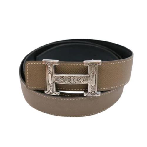 Pre-owned Canvas belts Hermès Vintage , Brown , Dames