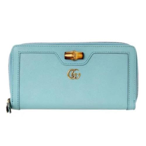 Pre-owned Leather wallets Gucci Vintage , Blue , Dames