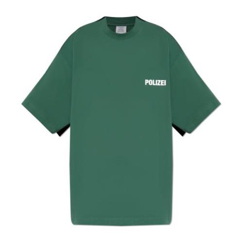 Dubbel Logo T-shirt Vetements , Green , Heren