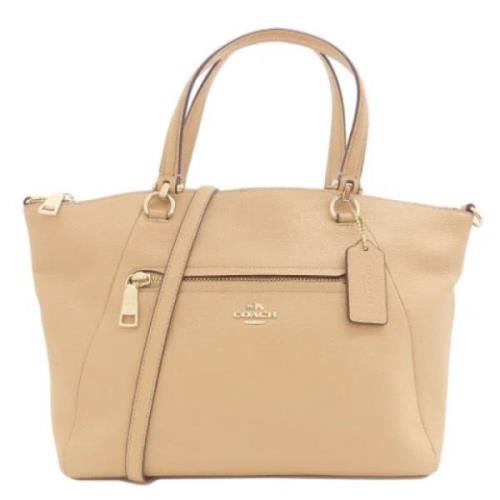 Pre-owned Leather handbags Coach Pre-owned , Beige , Dames