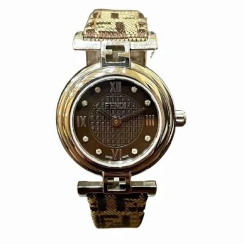 Pre-owned Stainless Steel watches Fendi Vintage , Brown , Dames