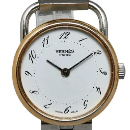 Pre-owned Stainless Steel watches Hermès Vintage , White , Dames