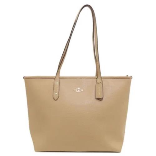 Pre-owned Leather totes Coach Pre-owned , Beige , Dames