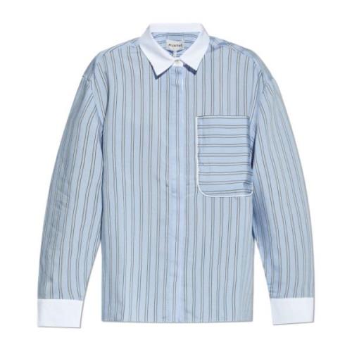 Shirt met gestreept patroon Munthe , Blue , Dames