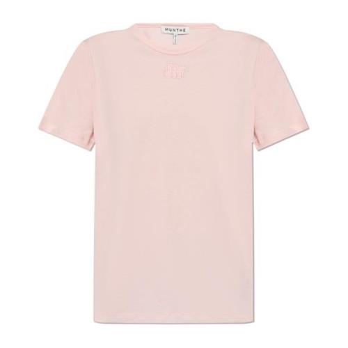 T-shirt met logo Munthe , Pink , Dames