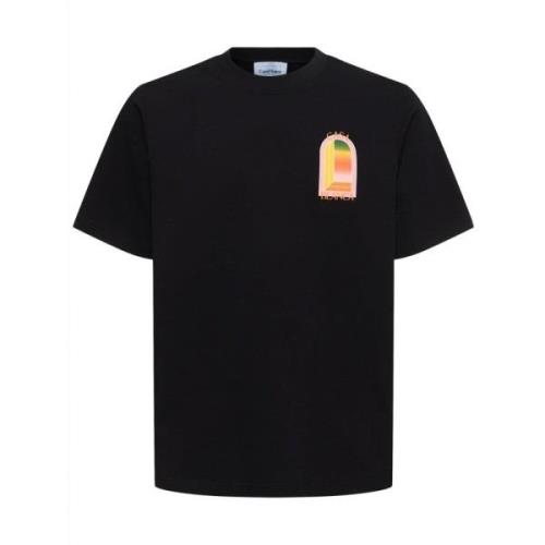 Gradient L'Arche Bedrukt T-shirt in Zwart Casablanca , Black , Heren