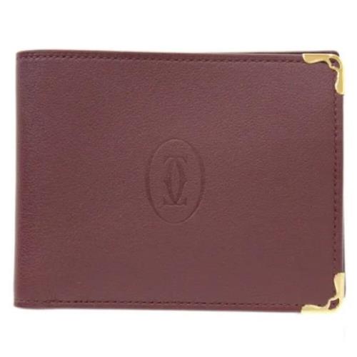 Pre-owned Leather wallets Cartier Vintage , Brown , Dames