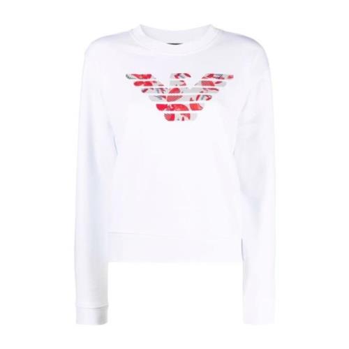 Sweatshirt met ronde hals Emporio Armani , White , Dames