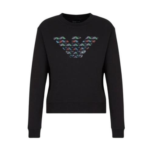 Sweatshirt met ronde hals Emporio Armani , Black , Dames