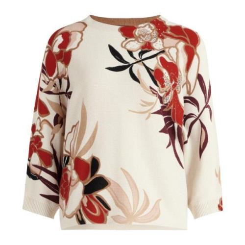 Bloemen Paillet Trui Betty Barclay , Beige , Dames