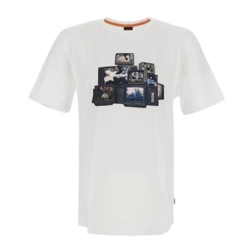 Korte Mouw T-shirt Hugo Boss , White , Heren