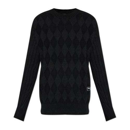 Trui met logopatch Balmain , Black , Heren