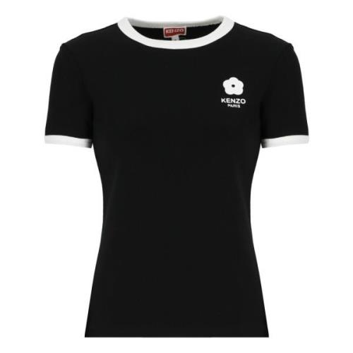 Zwart Bloem Logo T-shirt Kenzo , Black , Dames