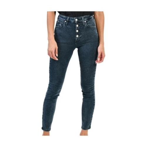 Stijlvolle Herenbroeken Calvin Klein Jeans , Blue , Dames