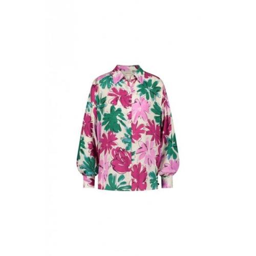 Groen Roze Bloemen Oversized Blouse Fabienne Chapot , Multicolor , Dam...