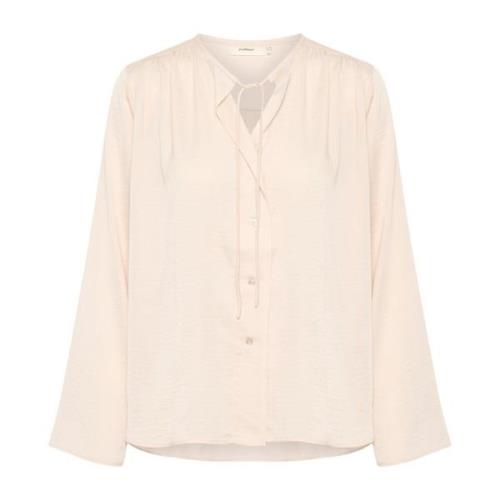 Franse Nougat Blouse met V-hals InWear , Beige , Dames