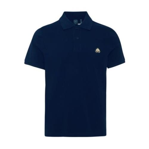 Gouden Polo Navy Stijlvol Shirt Moose Knuckles , Blue , Heren