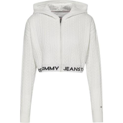 Zip Hoodie Tommy Jeans , White , Dames