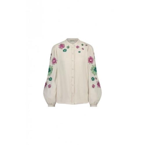 Bloemen Geborduurde Blouse Fabienne Chapot , White , Dames