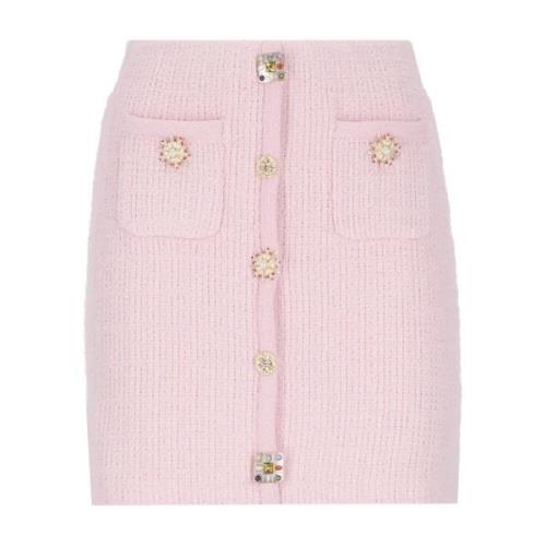 Roze Mini Rok met Knoopdetails Self Portrait , Pink , Dames