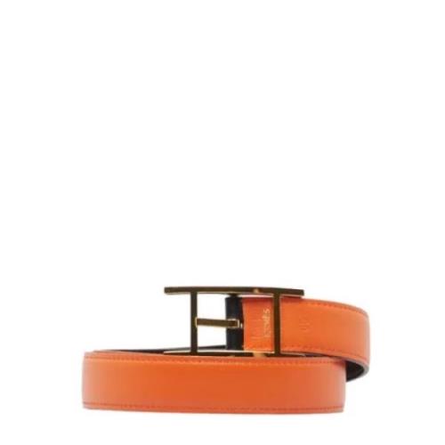 Pre-owned Leather belts Hermès Vintage , Orange , Dames