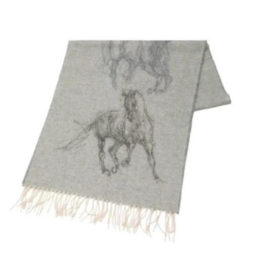 Pre-owned Cashmere scarves Hermès Vintage , Gray , Dames