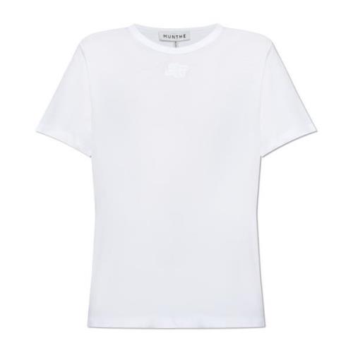 T-shirt met logo Munthe , White , Dames