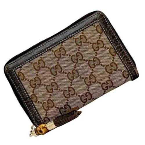 Pre-owned Leather wallets Gucci Vintage , Brown , Dames