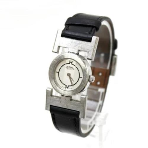 Pre-owned Stainless Steel watches Hermès Vintage , White , Dames