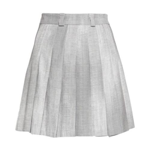 Gedistresseerde Print Geplooide Rok Ermanno Scervino , Gray , Dames