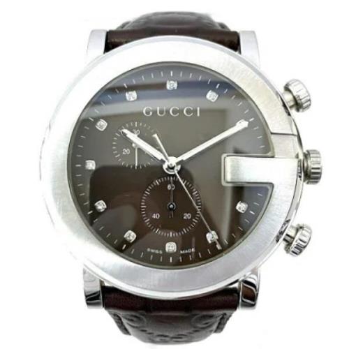 Pre-owned Stainless Steel watches Gucci Vintage , Brown , Heren