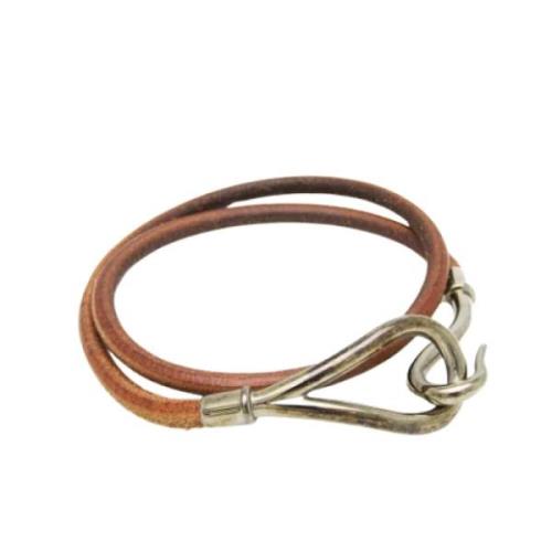 Pre-owned Leather bracelets Hermès Vintage , Brown , Dames