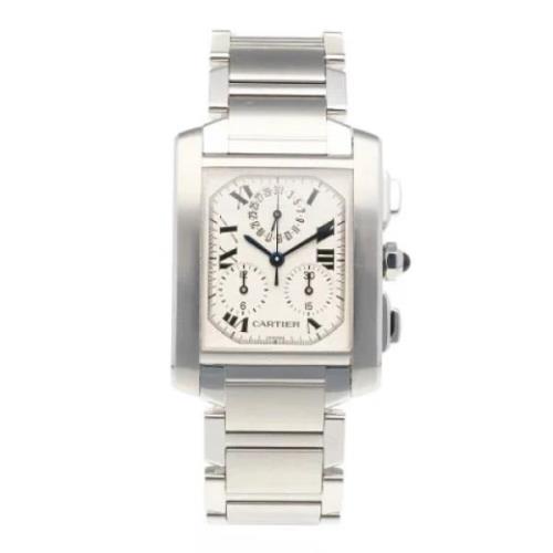 Pre-owned Stainless Steel watches Cartier Vintage , White , Dames