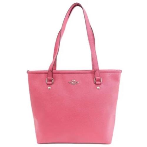 Pre-owned Leather totes Coach Pre-owned , Pink , Dames