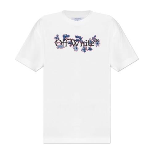 T-shirt met logo Off White , White , Dames