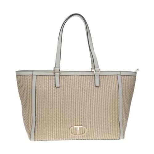 Stijlvolle Tote Bags voor dagelijks gebruik Twinset , Beige , Dames