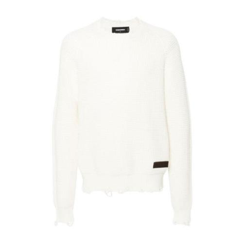 Witte Trui met Logo Applicatie Dsquared2 , White , Heren