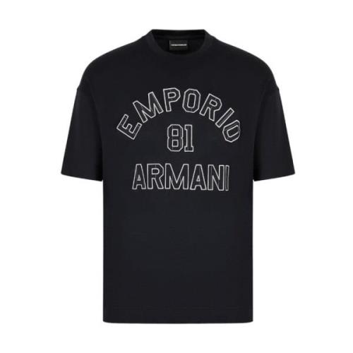 Korte Mouw T-shirt Emporio Armani , Blue , Heren