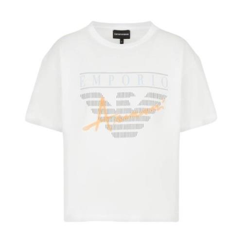 Korte Mouw T-shirt Emporio Armani , White , Dames