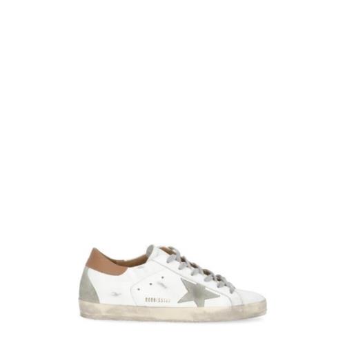 Witte Leren Sneakers met Suède Ster Golden Goose , White , Dames