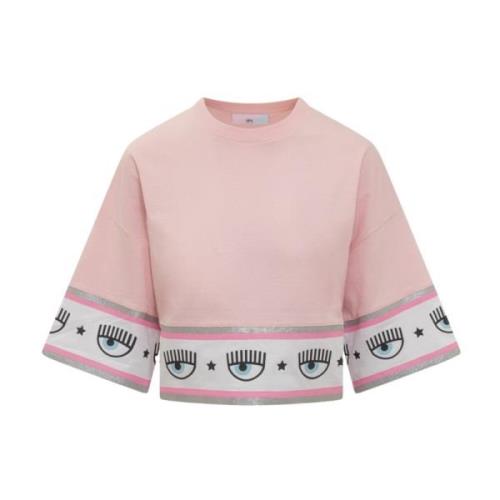 3/4 Mouw T-Shirt Chiara Ferragni Collection , Pink , Dames