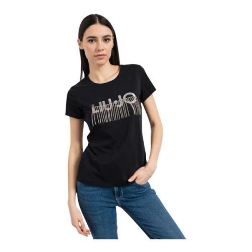 Korte Mouw T-shirt Liu Jo , Black , Dames