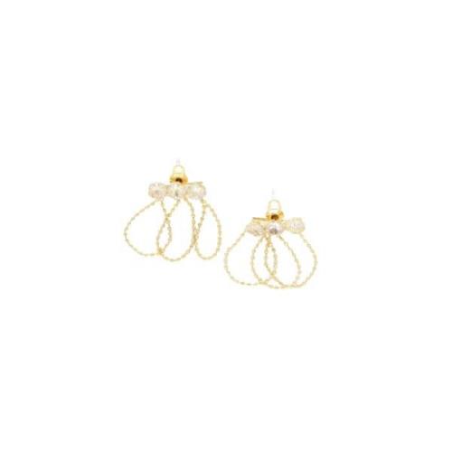 Dames Sieraden Earring Small Triple Notre-v , Yellow , Dames