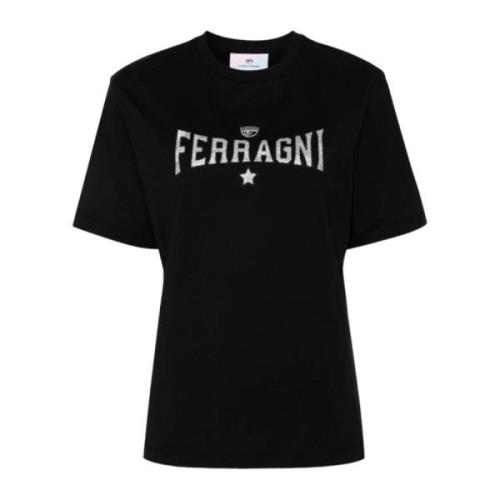 Korte Mouw T-shirt Chiara Ferragni Collection , Black , Dames