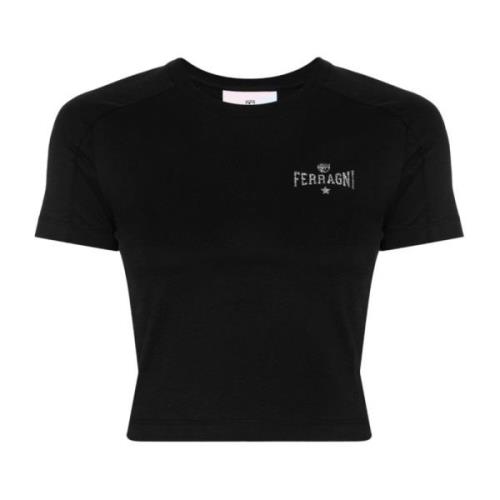 Korte Mouw T-shirt Chiara Ferragni Collection , Black , Dames