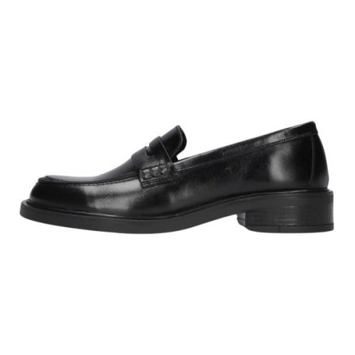 Zwarte Leren Loafers Notre-v , Black , Dames